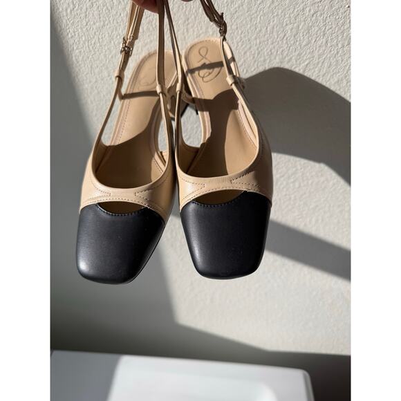 Sam Edelman Tarra Slingback Pumps Sand Leather Size 6.5 - Picture 2 of 11